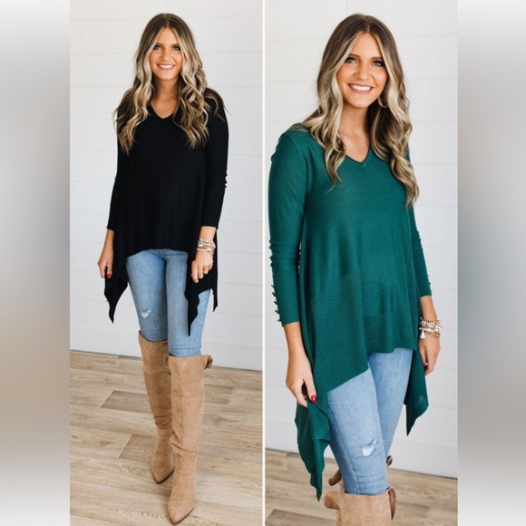 Mixed Knit Hi-Lo Trapeze Tunic Sweater NWOT - Picture 5 of 5